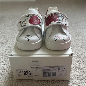 Dolce & Gabbana White Floral Kids Sneakers